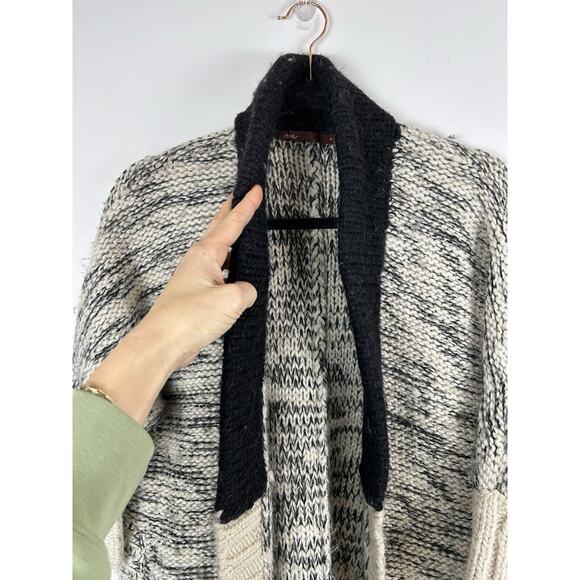 Alpaca Wool Blend Thick Heavy Open Cardigan Women's TEA Size Small Elbow Sleeve - Picture 3 of 9